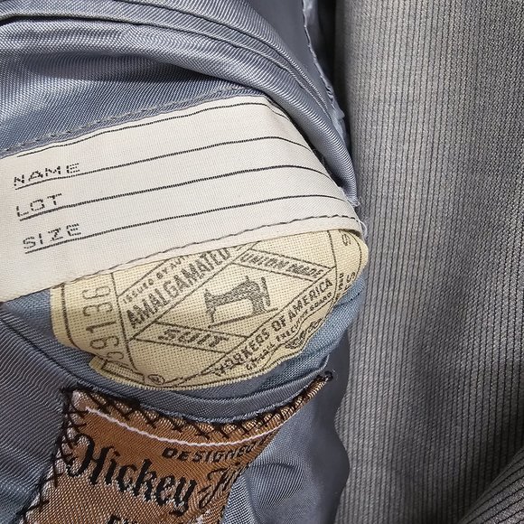 Vintage 70s Hickey Freeman 44R 38x27 Gray Wool Two Button Full Suit R181 - Picture 13 of 15